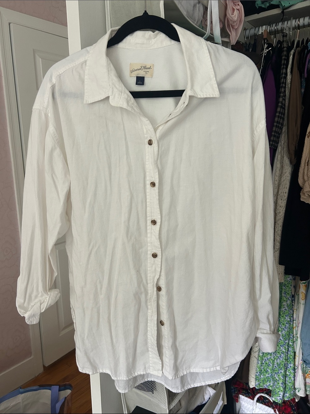 White Oversized Button-Up Shirt
